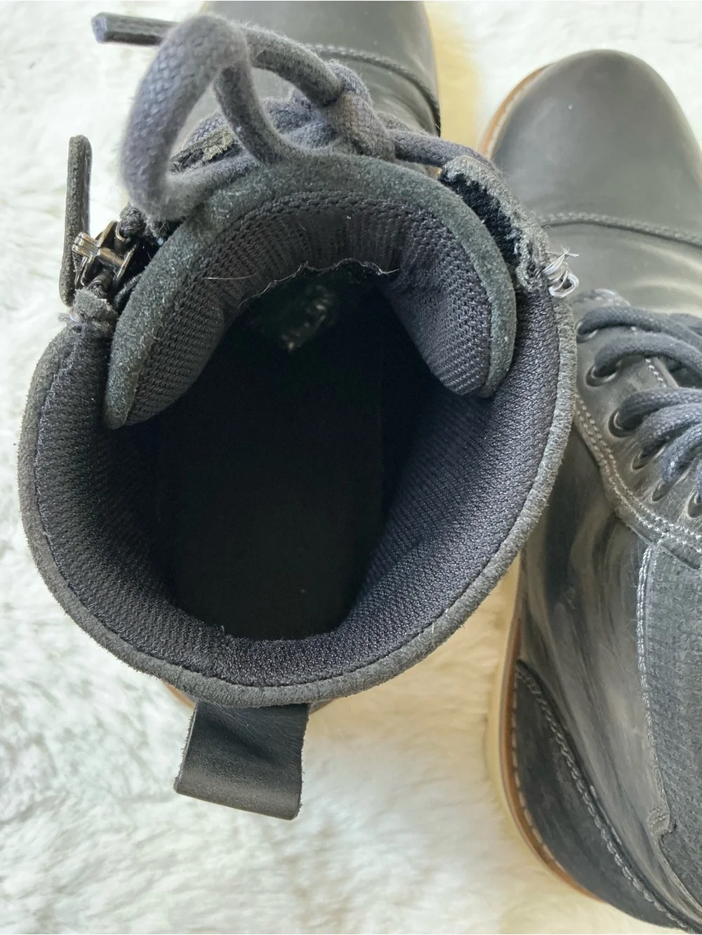 Aldo Black Leather Chukka Boots with Side Zip
